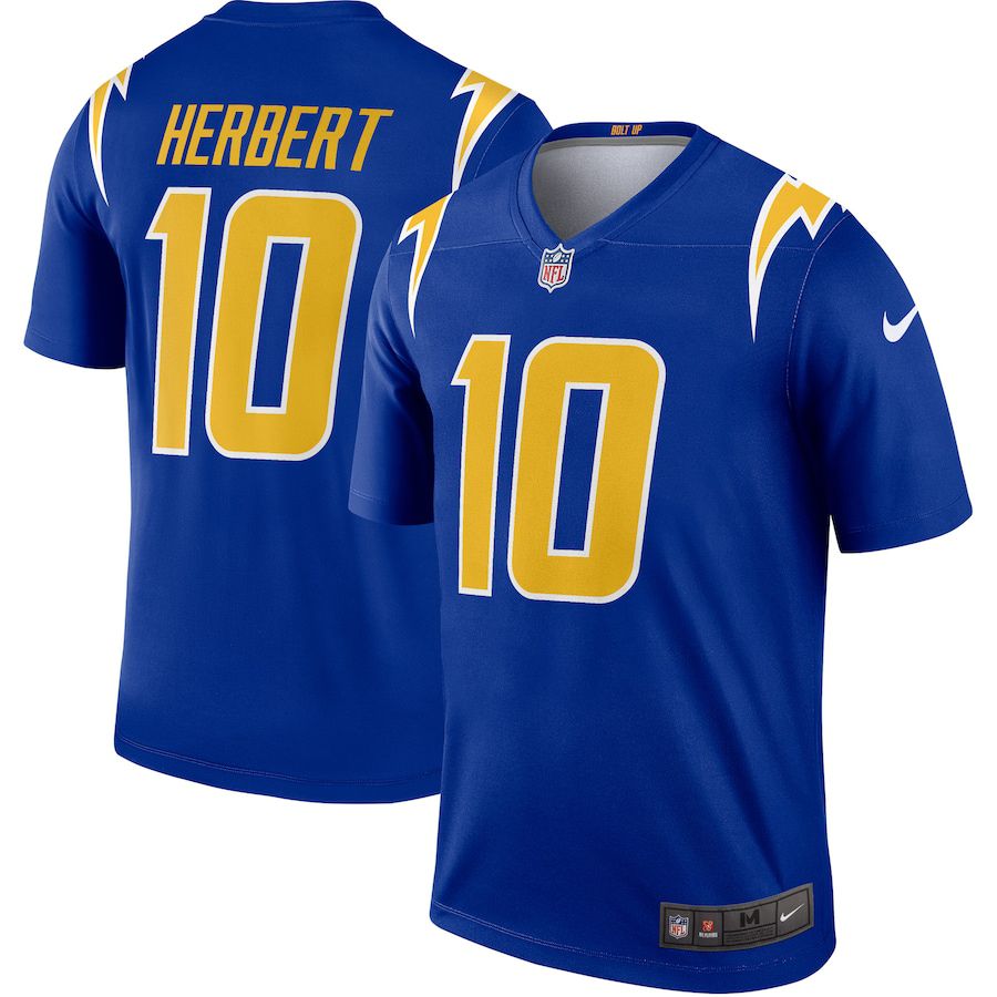 Men Los Angeles Chargers 10 Justin Herbert Nike Royal Inverted Legend NFL Jersey